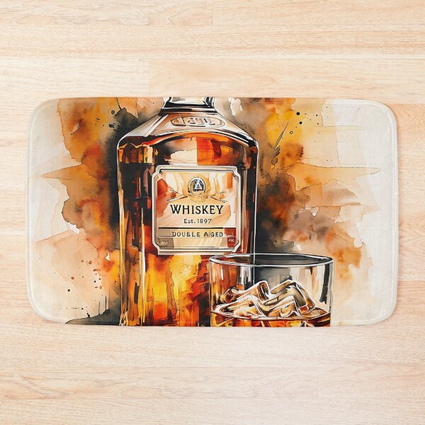 Item preview, Whiskey Bottle and Glass Watercolor Painting designed and sold by paulrommer.