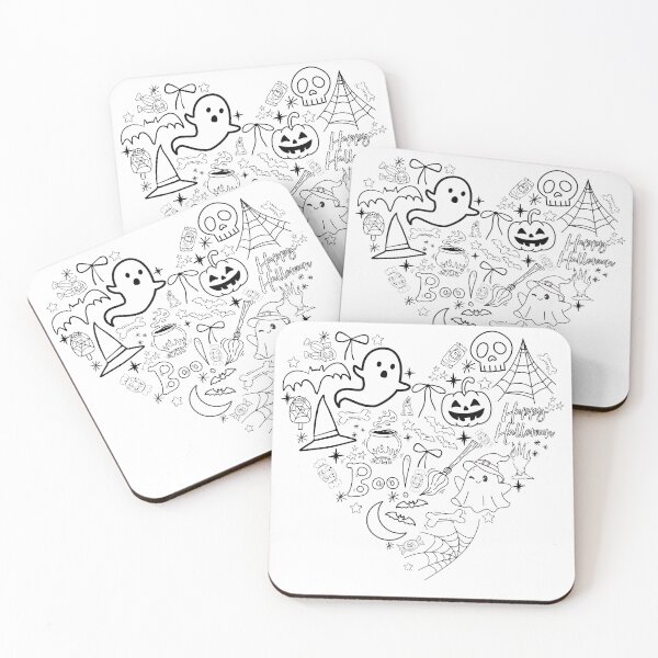 Item preview, Halloween Doodle Heart – Cute Black and White Line Art designed and sold by baucestudio.