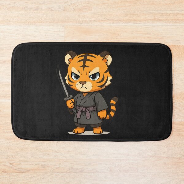 Item preview, Chibi Samurai Tiger – Cute Fierce Warrior in Kimono with Katana designed and sold by ColorSplash123.