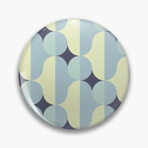 Item preview, Retro Circle Geometric Waves Blue Light Yellow Dark Blue Medium Scale designed and sold by lamaddalena.