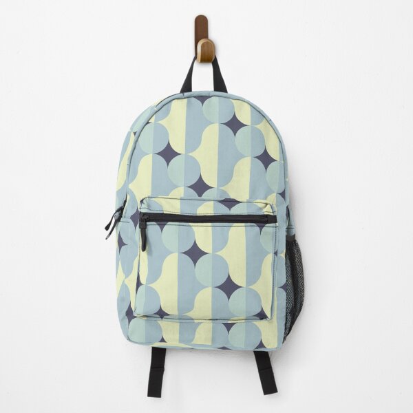 Item preview, Retro Circle Geometric Waves Blue Light Yellow Dark Blue Medium Scale designed and sold by lamaddalena.