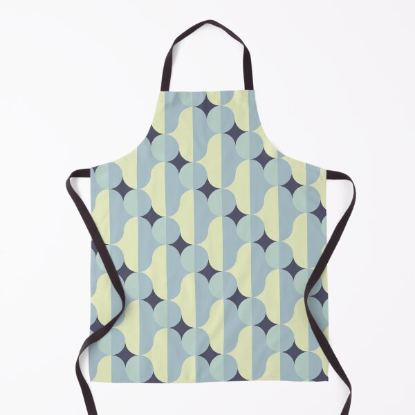 Item preview, Retro Circle Geometric Waves Blue Light Yellow Dark Blue Medium Scale designed and sold by lamaddalena.