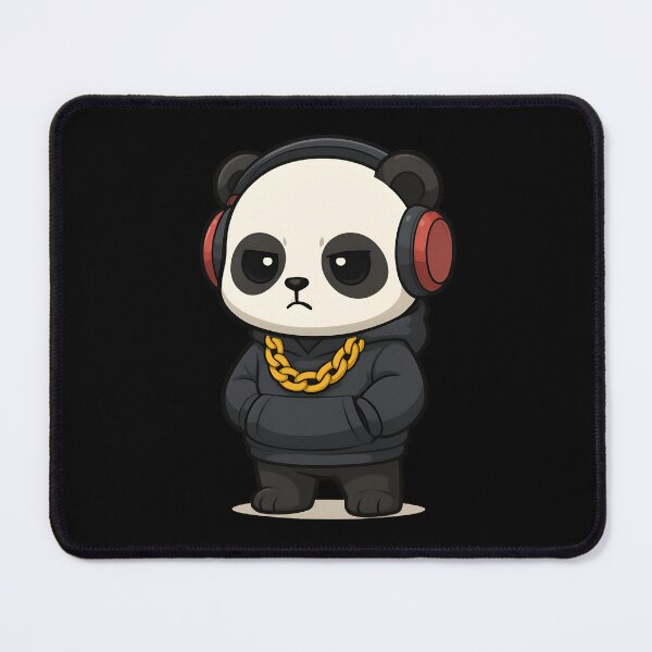 Item preview, Chibi Hip-Hop Panda – Cute Panda with Headphones, Hoodie & Gold Chain designed and sold by ColorSplash123.