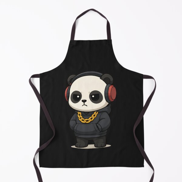 Item preview, Chibi Hip-Hop Panda – Cute Panda with Headphones, Hoodie & Gold Chain designed and sold by ColorSplash123.