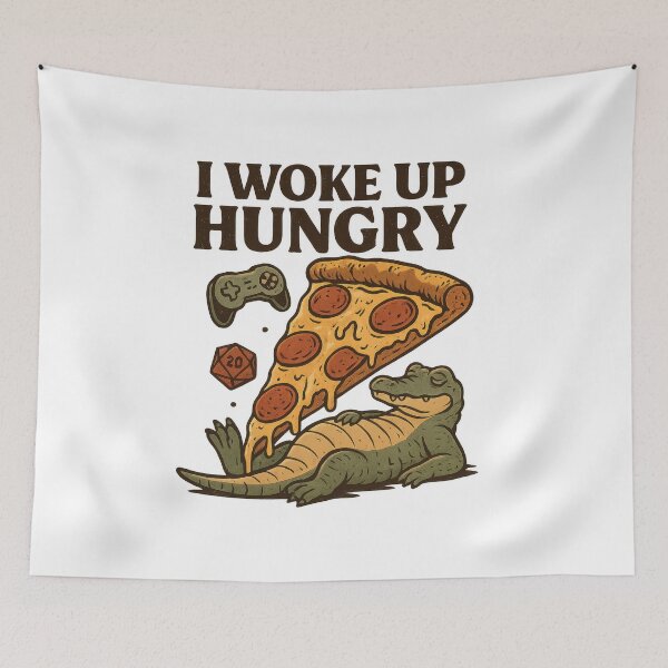 Item preview, I Woke Up Hungry Funny Pizza Meme designed and sold by VISIONARTIST.
