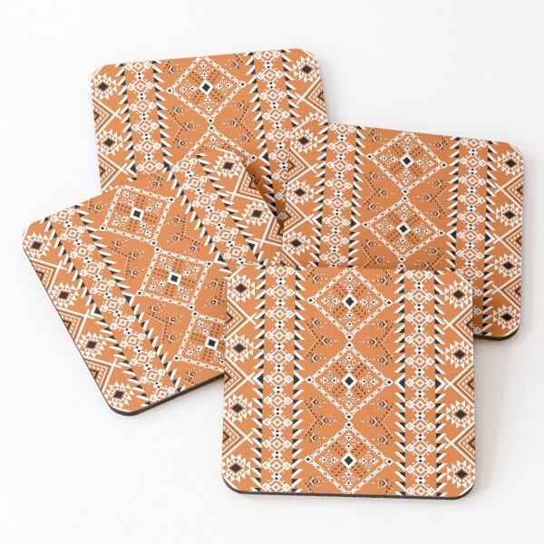 Item preview, Seamless Orange and Black Tribal Geometric Pattern designed and sold by DesignByNui.