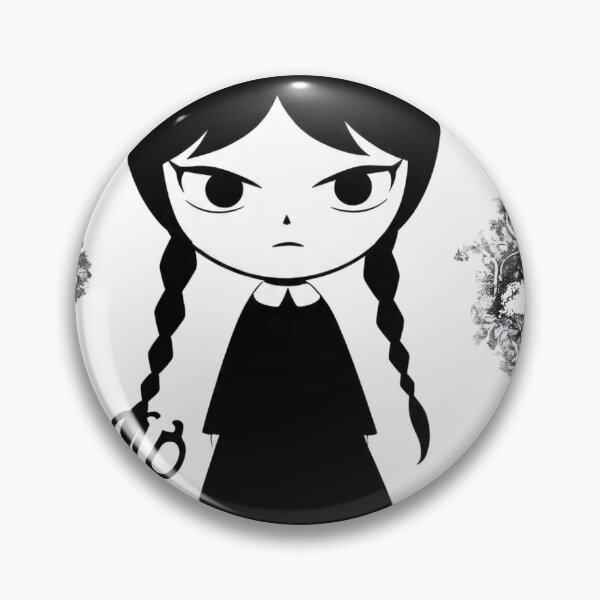 Item preview, Gothic Chibi Girl – Deadpan Expression in Monochrome designed and sold by 001Haiba.