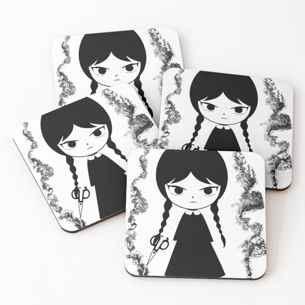 Item preview, Gothic Chibi Girl – Deadpan Expression in Monochrome designed and sold by 001Haiba.