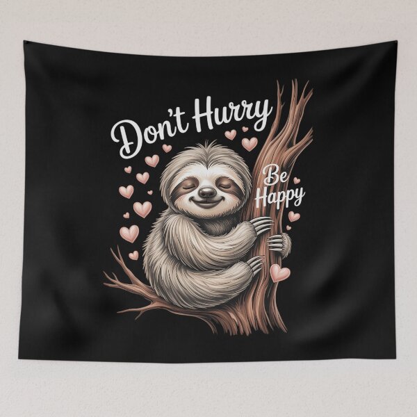 Item preview, Dont Hurry Be Happy Cute Lazy Sloth Funny designed and sold by tearbytea.