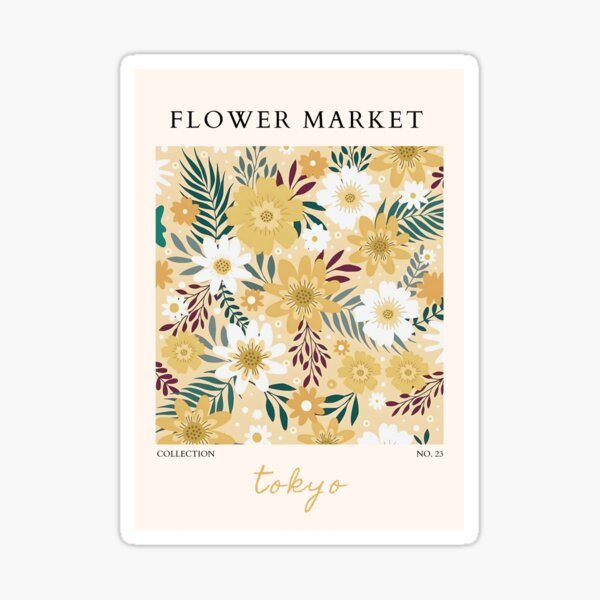 Item preview, Tokyo Flower Market Wall Art, Floral Print Poster, Botanical Wall Decor, Modern Art Print, Home Decor, Aesthetic Wall Art, 300 DPI Art designed and sold by InknHazeStudio.