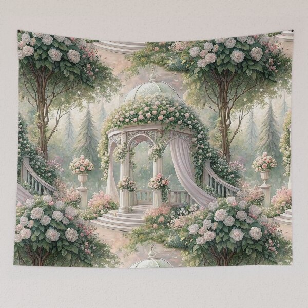 Item preview, A beautiful wedding altar decorated with white and pink flowers designed and sold by Merrylands Artshop.