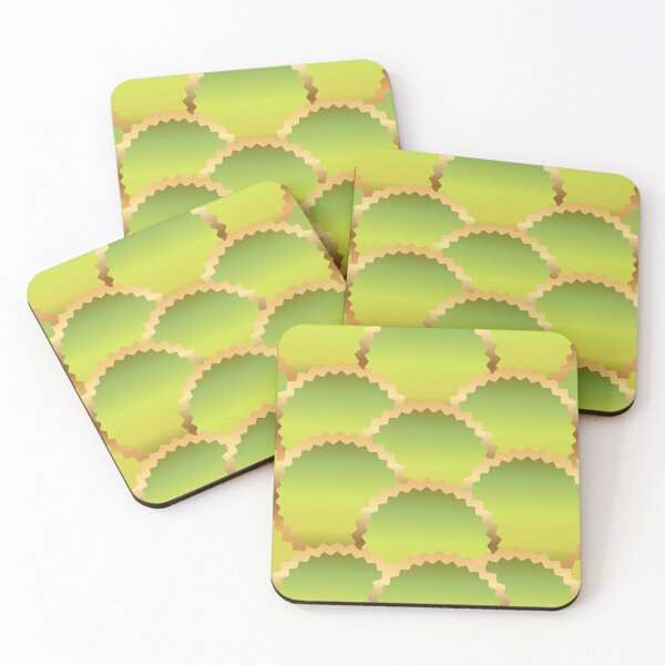 Item preview, Abstract Jagged Oval Pattern in Green and Gold designed and sold by HopeAndHustle.