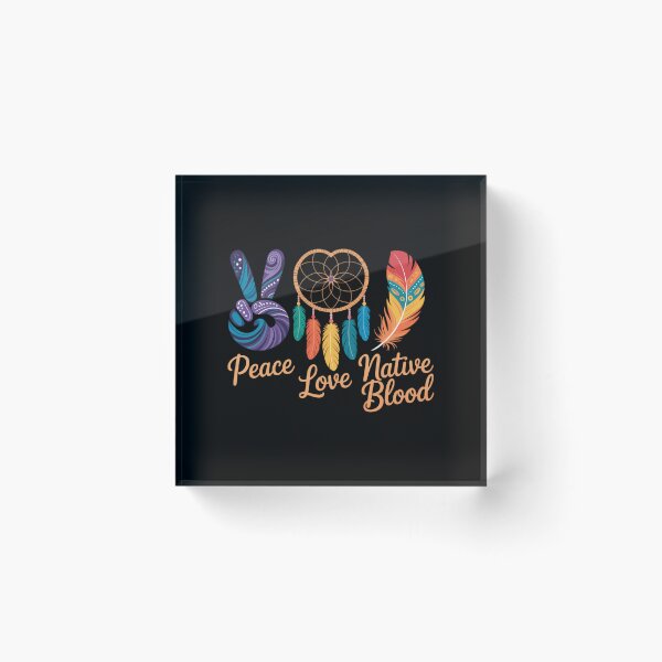 Item preview, Funny Gifts Peace Love Native Blood Native American designed and sold by tearbytea.