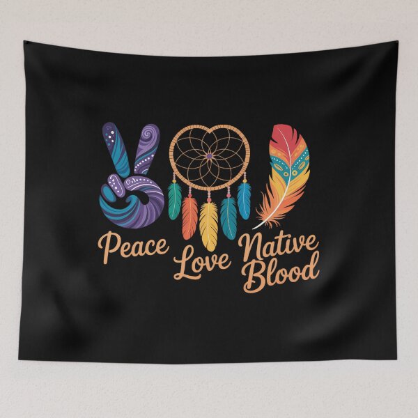 Item preview, Funny Gifts Peace Love Native Blood Native American designed and sold by tearbytea.