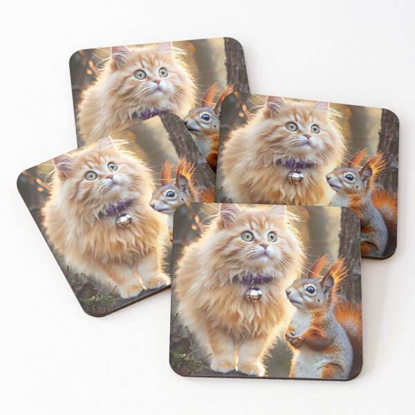 Item preview, Cat and Squirrel in the Forest designed and sold by M-Y-A-R-T-.