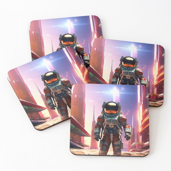 Artikelvorschau, Astronaut in einer futuristischen Stadt entworfen und verkauft von berwies-artwork.