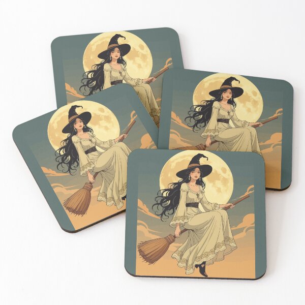 Item preview, Boho Witchy Woman Astride A Besom Vector Art designed and sold by taiche.