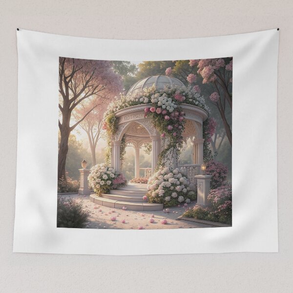 Item preview, A beautiful wedding altar decorated with white and pink flowers designed and sold by Merrylands Artshop.