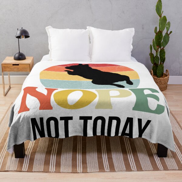 Item preview, frenchie not today black silhouette on retro sunset designed and sold by FrenchieStyle25.