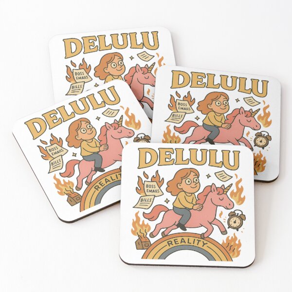 Item preview, DELULU Over Reality Funny Unicorn Meme designed and sold by VISIONARTIST.