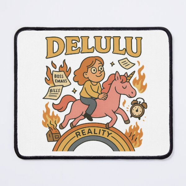 Item preview, DELULU Over Reality Funny Unicorn Meme designed and sold by VISIONARTIST.