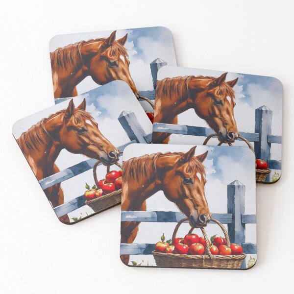 Item preview, Apples & Whinnies – A Barnyard Moment in Autumn designed and sold by Deezyned.