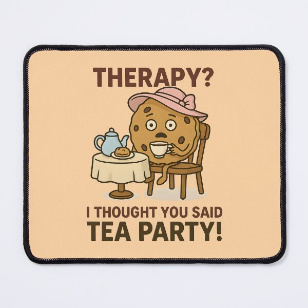 Item preview, Therapy? I Thought You Said Tea Party! – Funny cookie design designed and sold by domi199834.