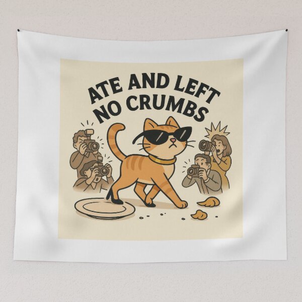 Item preview, Ate and Left No Crumbs Cool Cat Meme designed and sold by VISIONARTIST.