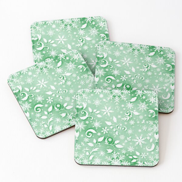 Item preview, Magical Forest Green Winter Floral Pattern, Frost Swirls Pattern, Beautiful winter cruls, Elegant Scrollwork  designed and sold by TheGaliyaStudio.