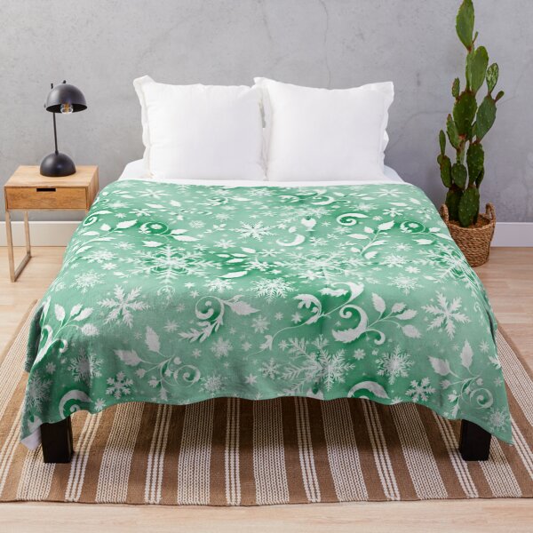 Item preview, Magical Forest Green Winter Floral Pattern, Frost Swirls Pattern, Beautiful winter cruls, Elegant Scrollwork  designed and sold by TheGaliyaStudio.