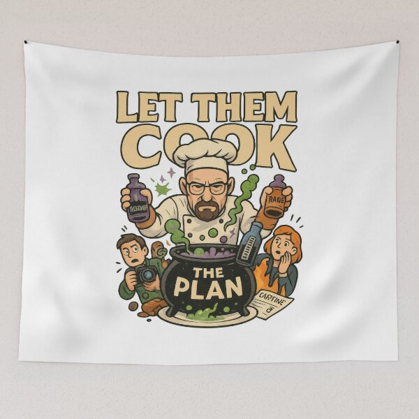 Item preview, Let Them Cook The Plan Meme Illustration designed and sold by VISIONARTIST.