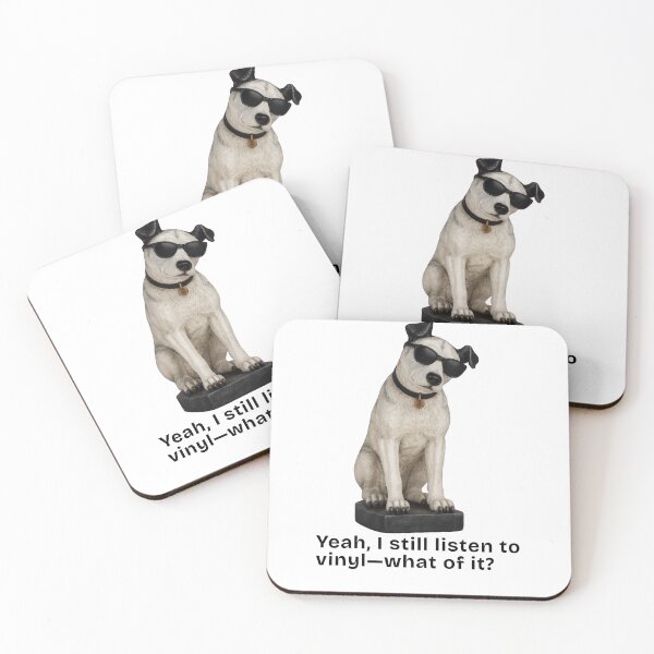 Item preview, Nipper the RCA Dog with Shades – Cool Retro Music Icon Art Print designed and sold by Item Geeks.