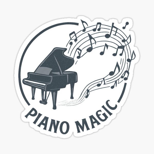 Item preview, Piano Magic – Whimsical Grand Piano Design with Flowing Musical Notes designed and sold by Barry Stannard.