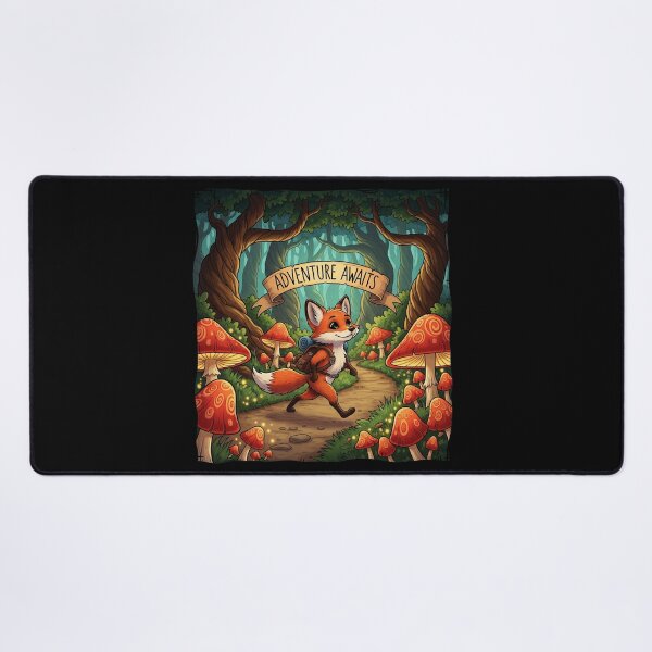 Item preview, Adventure Awaits - Whimsical Fox in Mushroom Forest designed and sold by adolfobusmente.