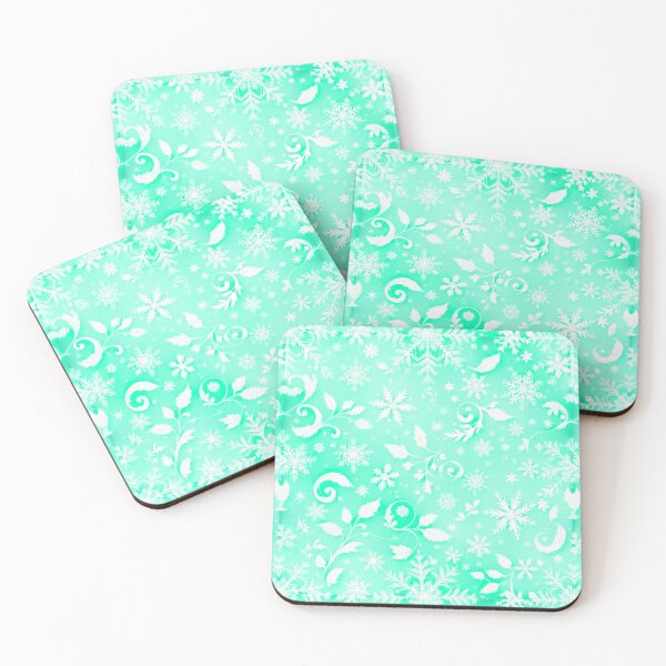 Item preview, Romantic Teal Filigree Snowflake Pattern, Beautiful winter cruls, Elegant Scrollwork  designed and sold by TheGaliyaStudio.