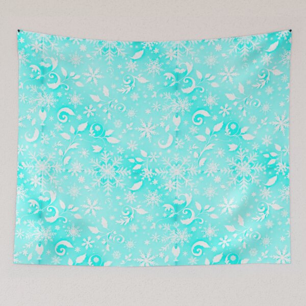 Item preview, Romantic Teal Filigree Snowflake Pattern, Beautiful winter cruls, Elegant Scrollwork  designed and sold by TheGaliyaStudio.