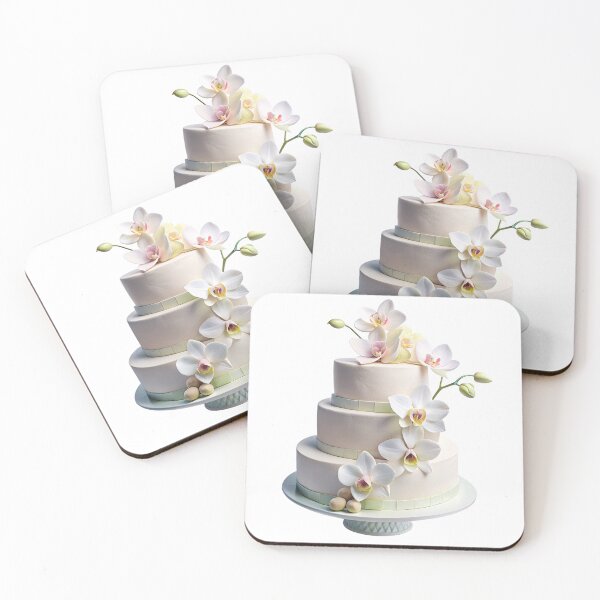 Item preview, A beautiful wedding cake decorated with  orchids designed and sold by Merrylands Artshop.