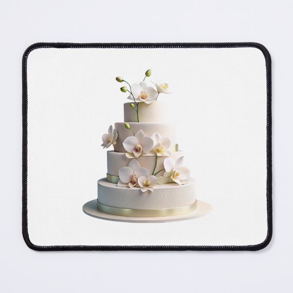 Item preview, A beautiful wedding cake decorated with orchids designed and sold by Merrylands Artshop.