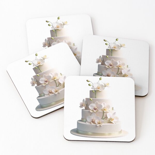 Item preview, A beautiful wedding cake decorated with  orchids designed and sold by Merrylands Artshop.