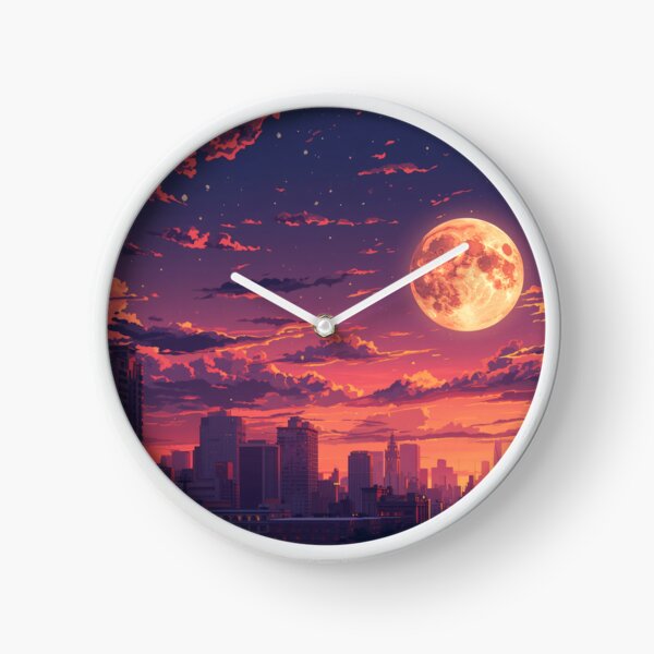 Item preview, City Moonrise - Anime Twilight Skyline designed and sold by KiraChie.