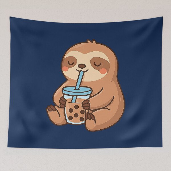 Item preview, Sloth sipping bubble tea designed and sold by AwesomeBeyondLimits.