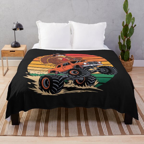 Item preview, Monster Truck Turkey Sunset Retro Thanksgiving Boys Kids  designed and sold by ConceptualVibes.