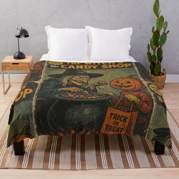 Item preview, The Witch's Candy Shop - Nostalgic Halloween Cover designed and sold by bapupa.