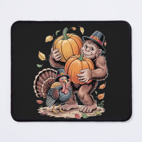 Item preview, Bigfoot Pilgrim Turkey Pumpkin Thanksgiving Day Boys Men designed and sold by ConceptualVibes.