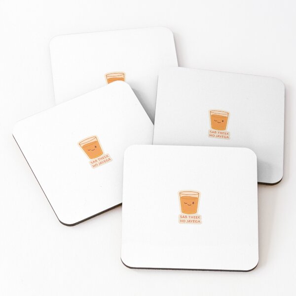 Item preview, Sab Theek Ho Jayega - Cute Chai Glass Sticker designed and sold by RobinDoodles.