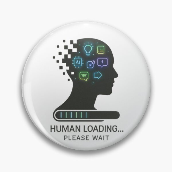 Item preview, Human Loading… Please Wait – Digital Overload Head Design designed and sold by Designs-By-LJ.