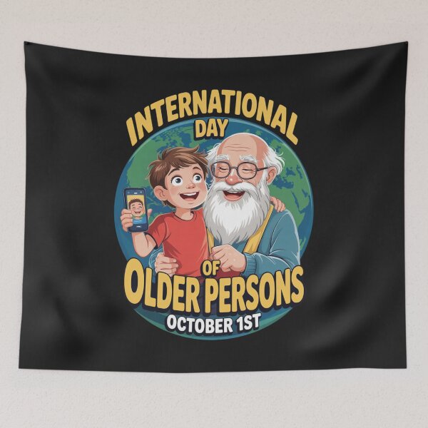 Item preview, International Day of Older Persons Celebrate Grandparents designed and sold by ConceptualVibes.