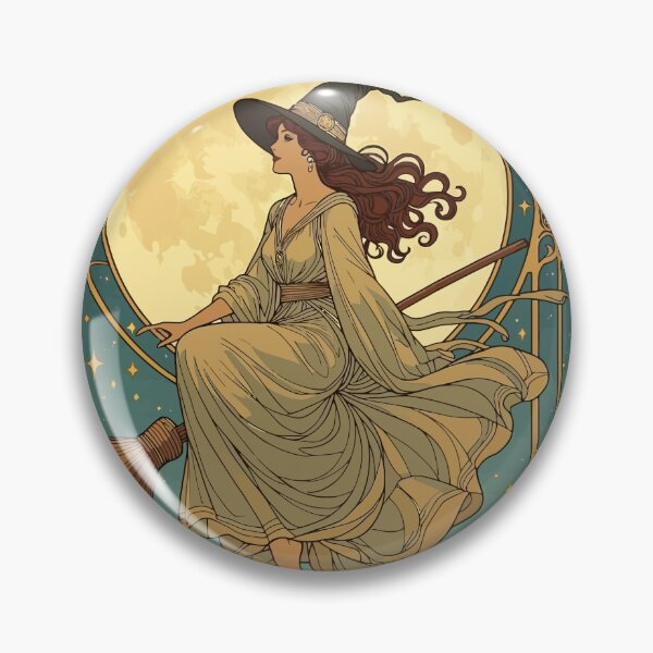 Item preview, Art Nouveau Stylized And Decorative Witch designed and sold by taiche.