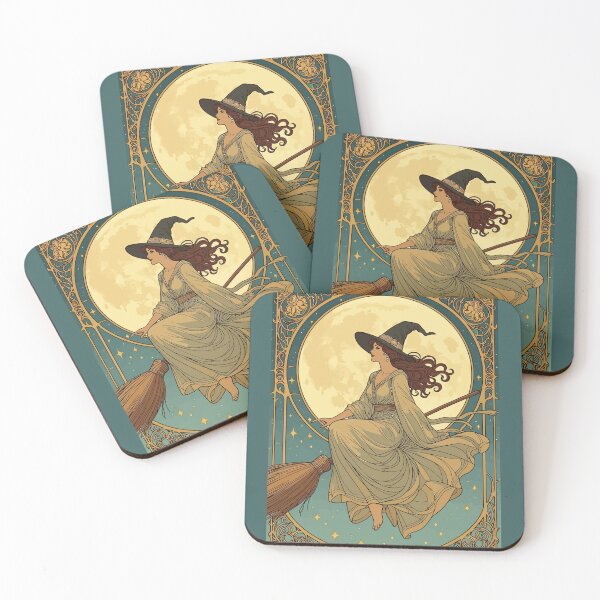 Item preview, Art Nouveau Stylized And Decorative Witch designed and sold by taiche.