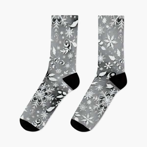 Item preview, Mystical Black Winter Snowflake Pattern,  Magical Winter Night Snowfall Pattern on Black  designed and sold by TheGaliyaStudio.